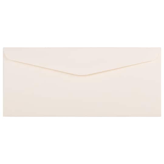 JAM Paper 4.12" x 9.5" Natural White Linen Strathmore Business Envelopes, 50ct.
